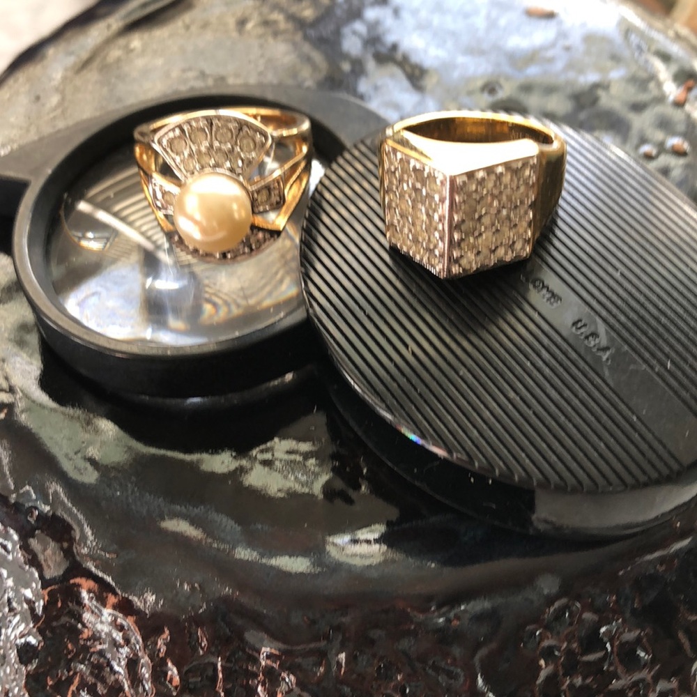 Two size 5 18K gold plated rings